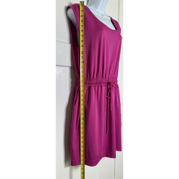Lou & Grey Luvstretch Tank Dress MED Drawstring Waist Sleeveless Pink Active - Picture 11 of 11